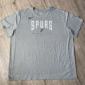 San Antonio Spurs‎ Nike NBA  Dri-Fit Men T-Shirt Grey Gray Size XXL